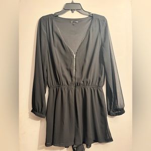 Black Express sheer sleeve romper size medium